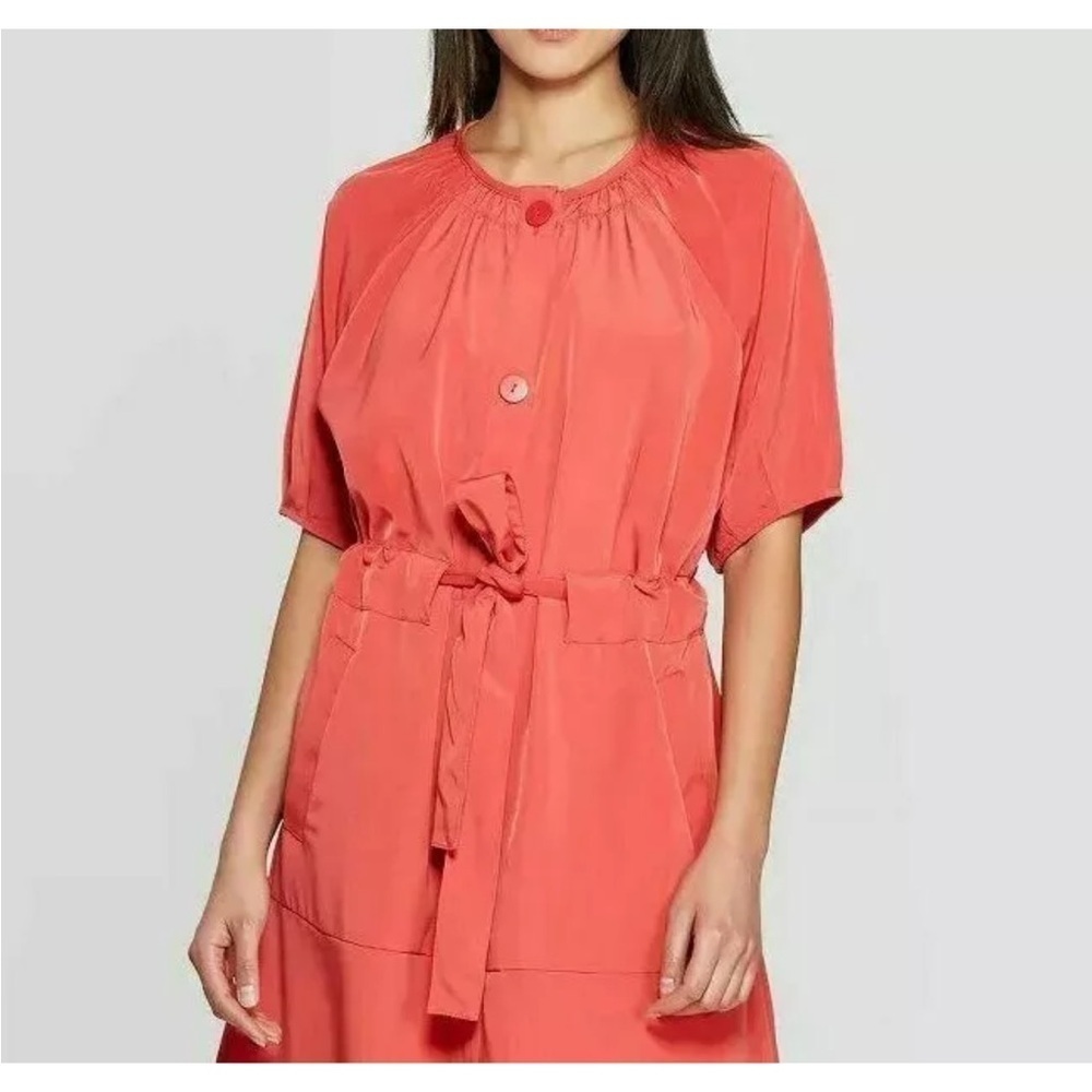 Prologue Coral Midi Dress with Dolman Sleeves - Picture 5 of 12